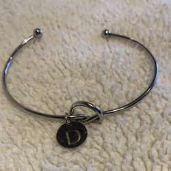 Stainless Steel Alphabet “D” Cuff Bracelet 