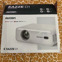 Aurzen EAZZE D1 Smart Projector with WiFi and Bluetooth, White