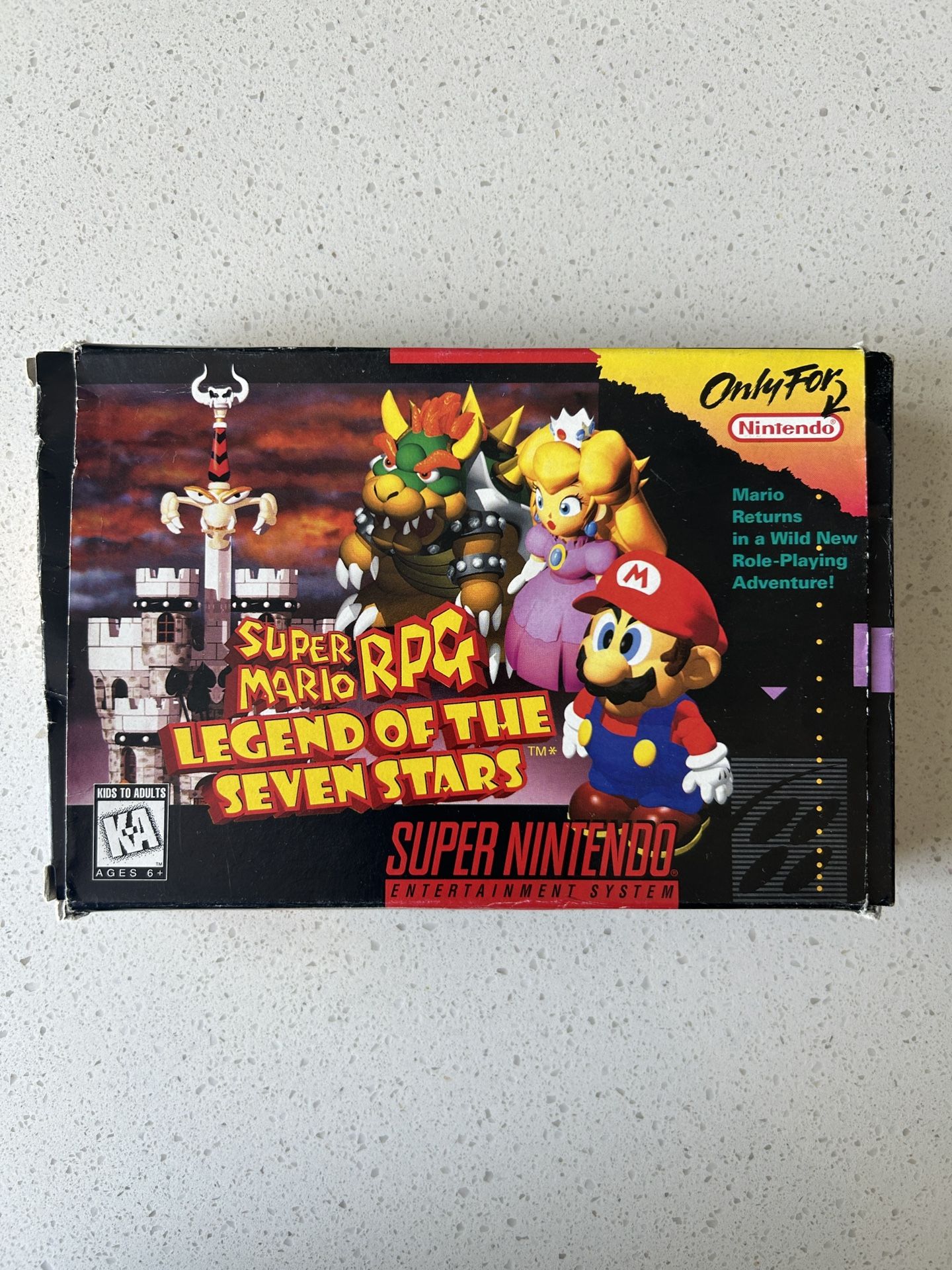 Super Mario RPG: Legend of the Seven Stars Super Nintendo SNES 1996 Video Game w/ Box, Manual & Insert