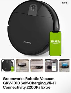 70% off 🧹🧼🧽Greenworks Robotic Vacuum GRV-1010 Self-Charging,Wi-Fi Connectivity,2200Pa