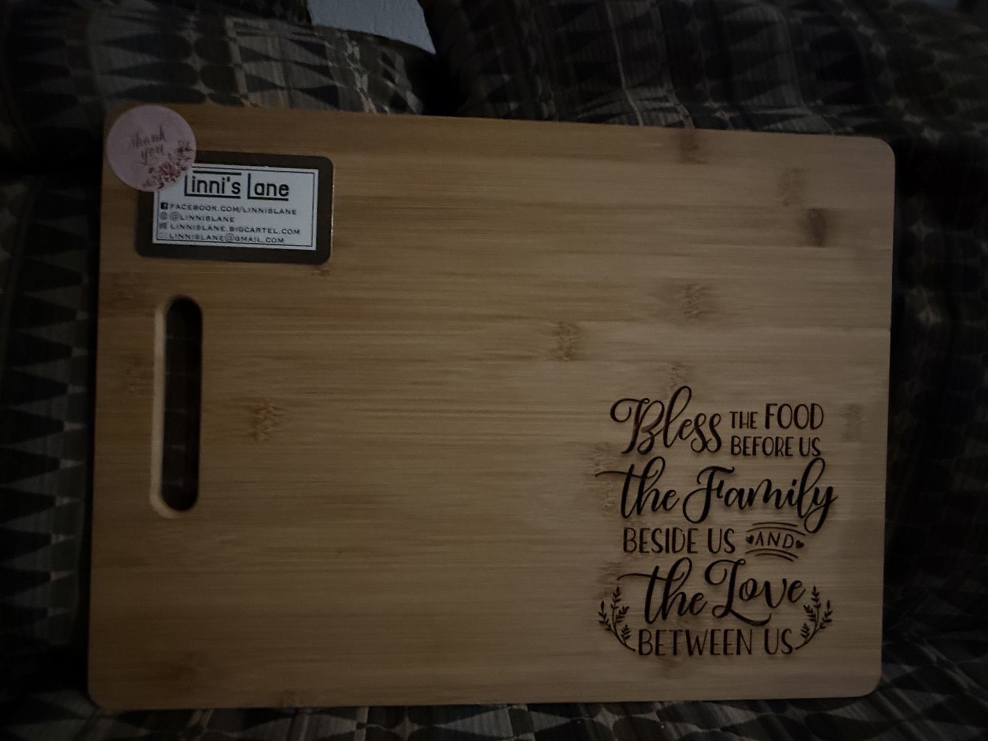 Bless The Food Bamboo Cutting Board