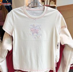 2026 Disney Parks “Disney Girly” Bow Short Sleeve White T-Shirt Adult 1X