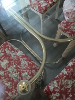 Brass and glass Dining room Set