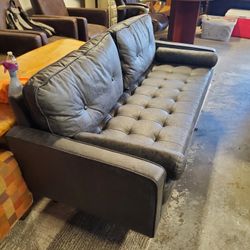 Aisha 70" Faux Leather Square Arm Loveseat