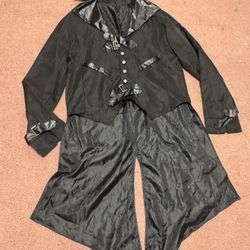 New large black jacket coat suit tails Victorian Rennisance Bridgerton costume