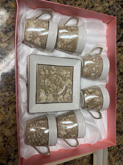 New 6-Piece Ceramic Tea Cup & Saucer Set – Gift Box