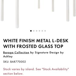 Ashley Furniture L Shaped Glass Top Desk