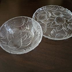 Platter 12" bowl 9x3 with lemon etching pr$15.00 or $10.00 ea