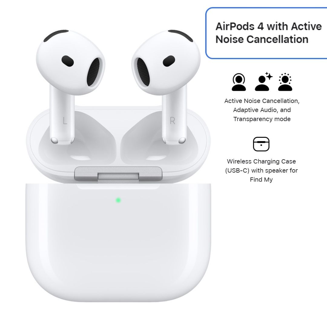 Apple AirPods 4 Wireless Earbuds, with Active Noise Cancellation