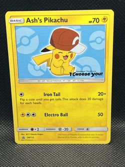 Pokémon TCG Ash’s Pikachu SM113 Black Star Promo Card