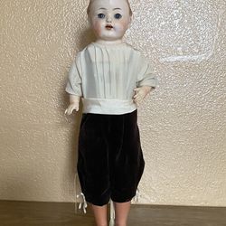 Antique Vintage Doll German Boy 19" Composition Celluloid Kiddline Sleep Eyes #300 w/ Stand