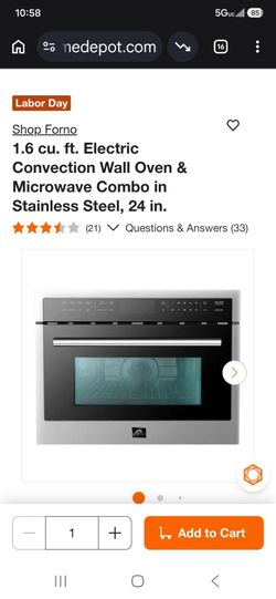 Convection oven and microwave combo