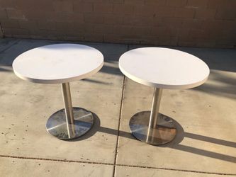 Round Tables with Stainless Steel Base For Sale (Diameter 30”, Height 30”)($200 Each)