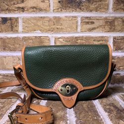 Medium Vintage Dooney & Bourke Gundelta Cavalry Trooper Green Leather