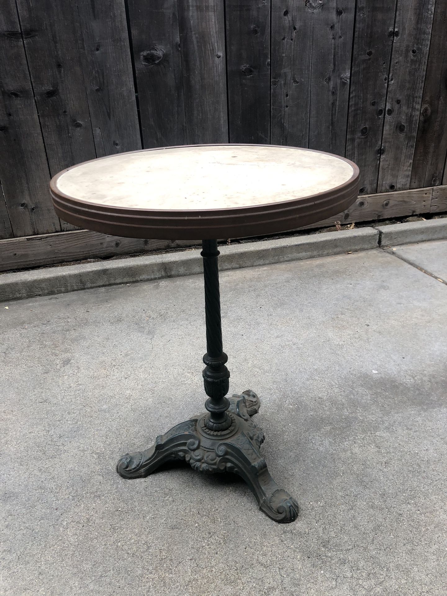 Vintage 20th Century Marble Top Bistro Table