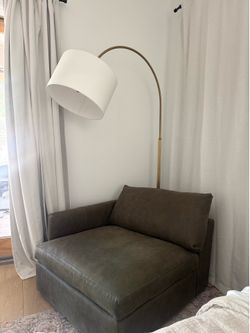 Crate & Barrel Lounge Deep Leather Left-Arm Chaise Lounge