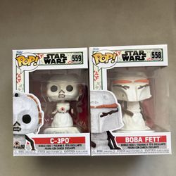 Funko Pop! Boba Fett & C-3PO Snowman Bundle