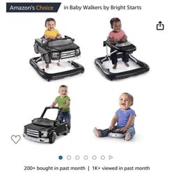 Bright Starts Ford F-150 4-in-1 Agate Black Baby Activity Center & Push Walker with Removable Interactive Steering Wheel-Toy, 6 Months and up Shipping