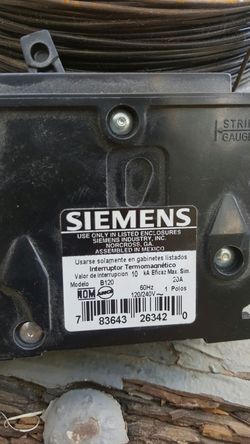 Siemens B120 20 Amp single Pole 120v 10KAIC Bolt In Breaker