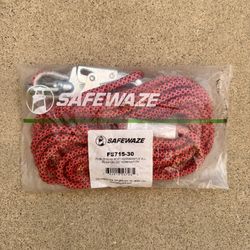 Safewaze 30ft Rope Lifeline with Snap Hook FS715-30