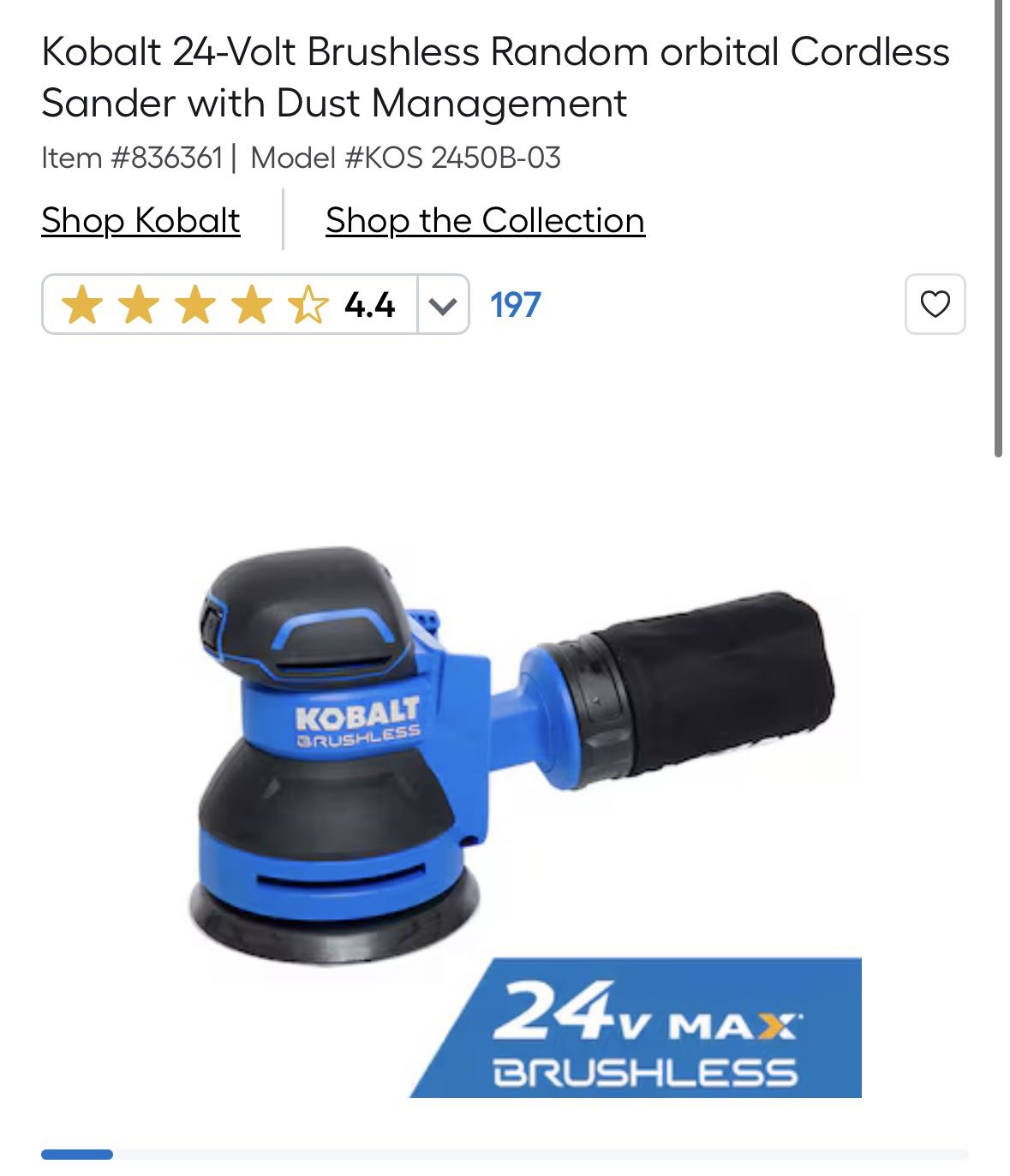 Kobalt Random Sander Tool