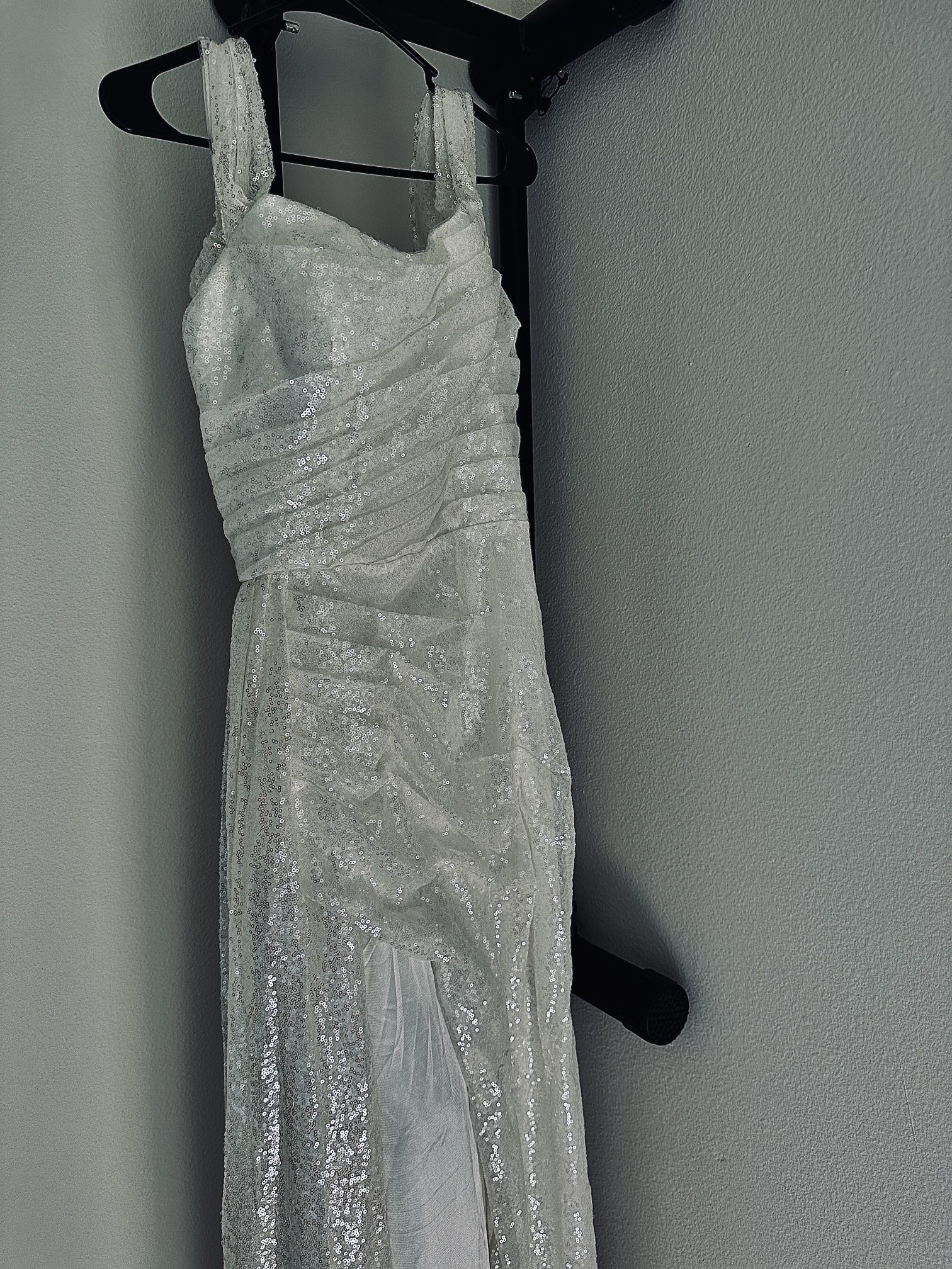 Mermaid evening dress, sparkled sequins Off The Shoulder Ivory Dress