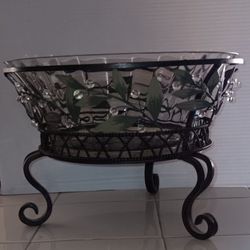 Metal And Glass Bowl