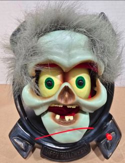 Vintage Rare Gemmy Halloween Happy Mask Face Monster Scary Motion Sensor Works
