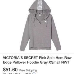 Pink Grey Hoodie Size Large