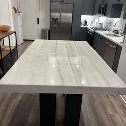 Counter-Height Marble Dining Table for Sale 