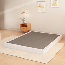 5 Inch Box Spring Full, Low Profile Metal Mattress Foundation Full Size Box Spring Only, Heavy Duty Steel Support, Fabric Cover, Noise Free, Easy Asse