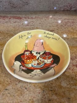 Novelty Ceramic Bowl Life's Too Short Cheap Wine