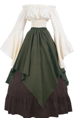 Women size medium Renaissance Peasant Blouse Skirt Set