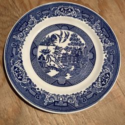 Blue Willow Ware 9" Luncheon Plate By Royal China Underglaze# 52B 