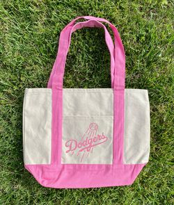 Los Angeles Dodgers Pink Mini Canvas Tote Bag Trader Joe’s Style Ohtani Mookie Mother’s Day gift