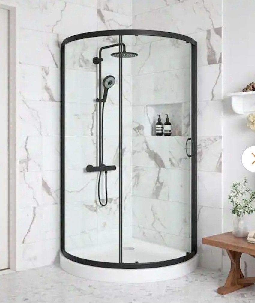 36 in. L x 36 in. W x 76.97 in. H Corner Shower Kit