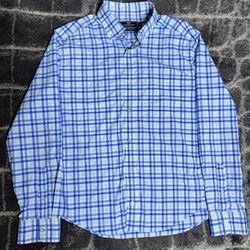 Vineyard Vines Men’s Classic Fit Size M Performance Shirt Blue & White Plaid