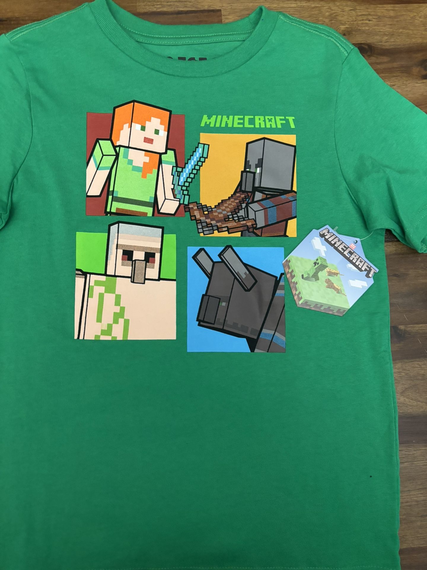 NWT Minecraft Boy Short Sleeve T Shirt Green Cotton many sizes