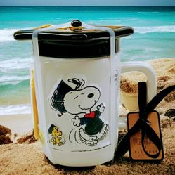 Dual Sided 3-D Snoopy Graduation Mug with Ceramic Topper and Tassel