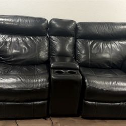 Black Love Seat Recliner Sofa 