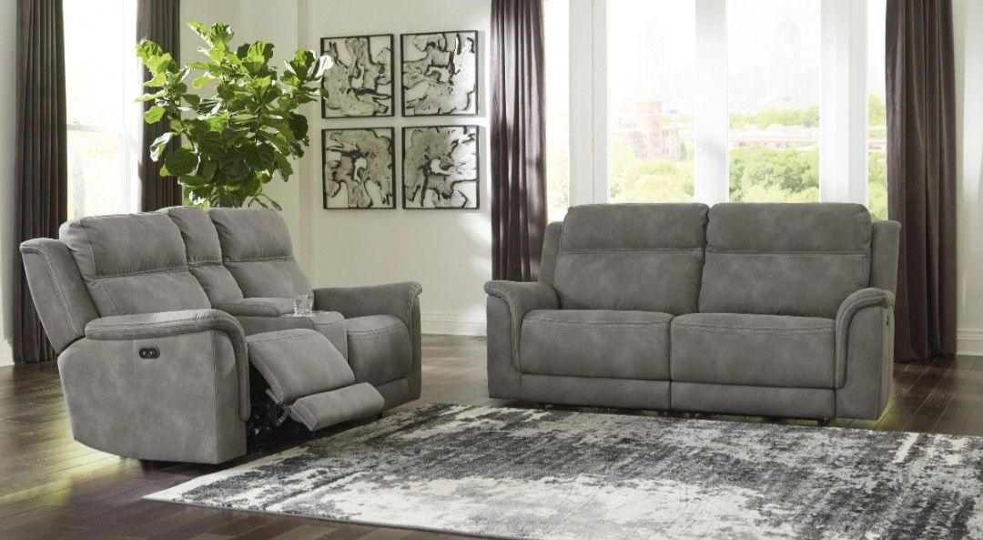 Next-Gen DuraPella Slate Power Reclining Living Room Set