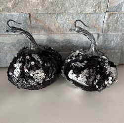 Target black and silver sequin pumpkins $3 each