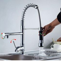 🚨 Kitchen Sink Faucet  Solid Brass 🔥 Color Chrome 📦Brand New 🤩