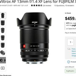 Viltrox AF 13mm f/1.4 XF Lens for FUJIFILM X