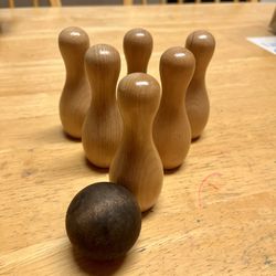 Mini 6 Pin Wooden Bowling (small pins)