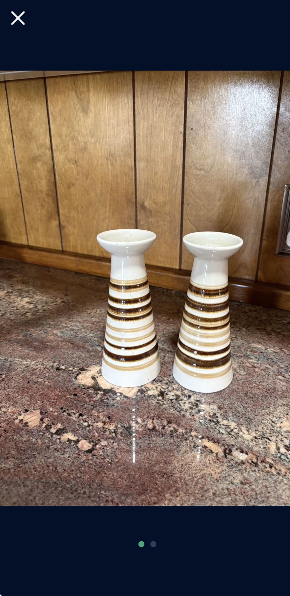 Vintage 1960s Porcelain Candleholders Set