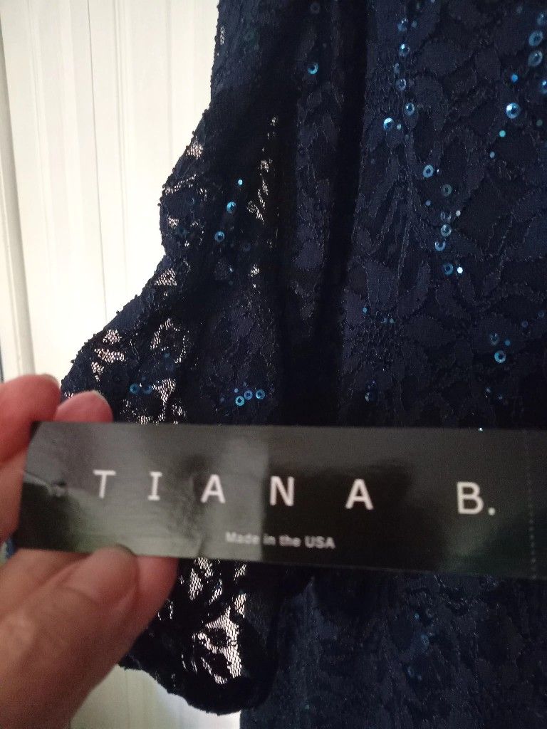 Navy Lace Sequince Dress
