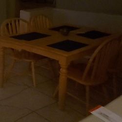 Dining room table and chairs light oak wood