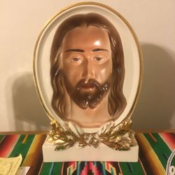 Jesus Christ - porcelain art with following eyes