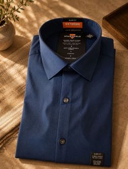 Van Heusen Navy Slim Fit Dress Shirt